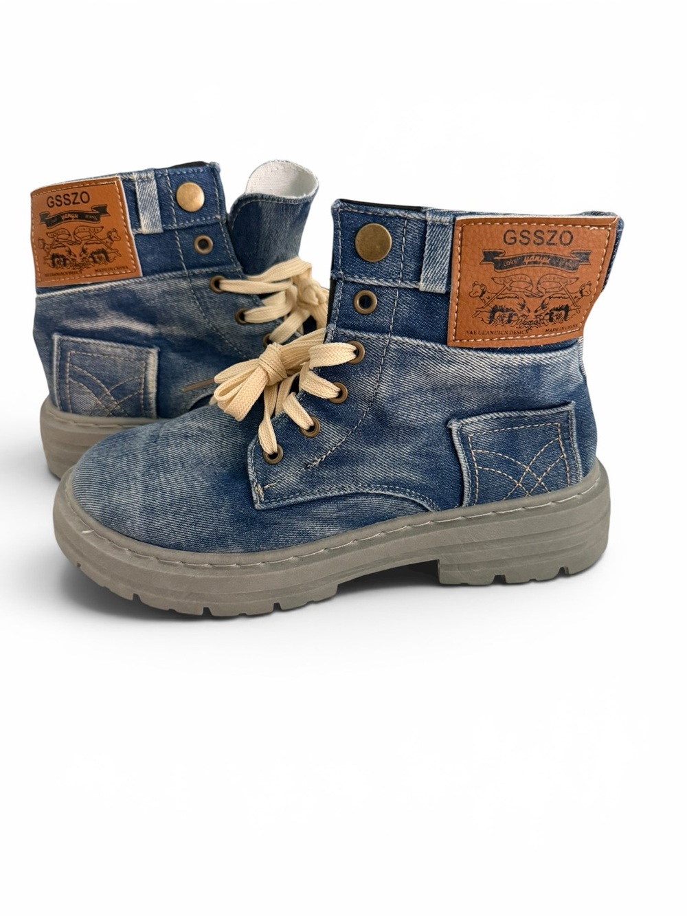 GSSZO Denim High Top Boot size(41) Women size 10 Men size 8